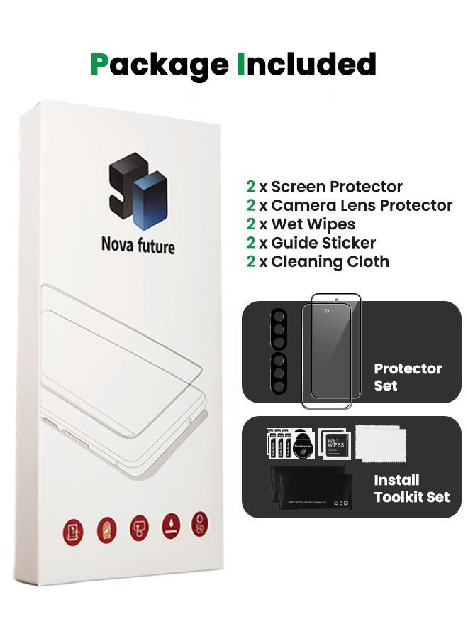 Nova future [2+2 Pack] Samsung Galaxy A56/A36 HD Screen Protector with Camera Lens Protector, [9H Hardness][Touch Sensitive][Fingerprint Unlock][Bubble Free][Case Friendly] Protector Set for Samsung A56/A36 6.7 inch - Image 3